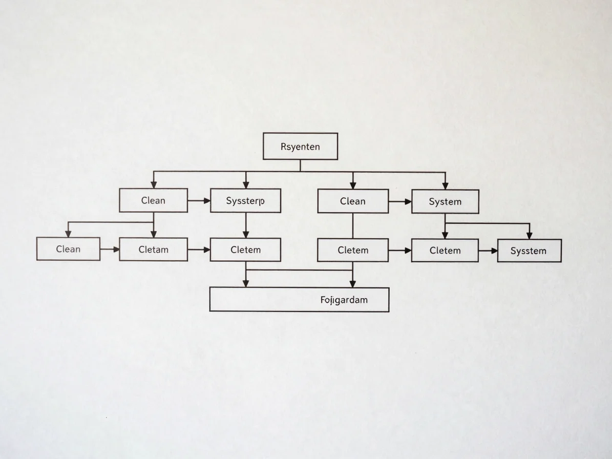 Clean technical system architecture diagram on a minimal white ba