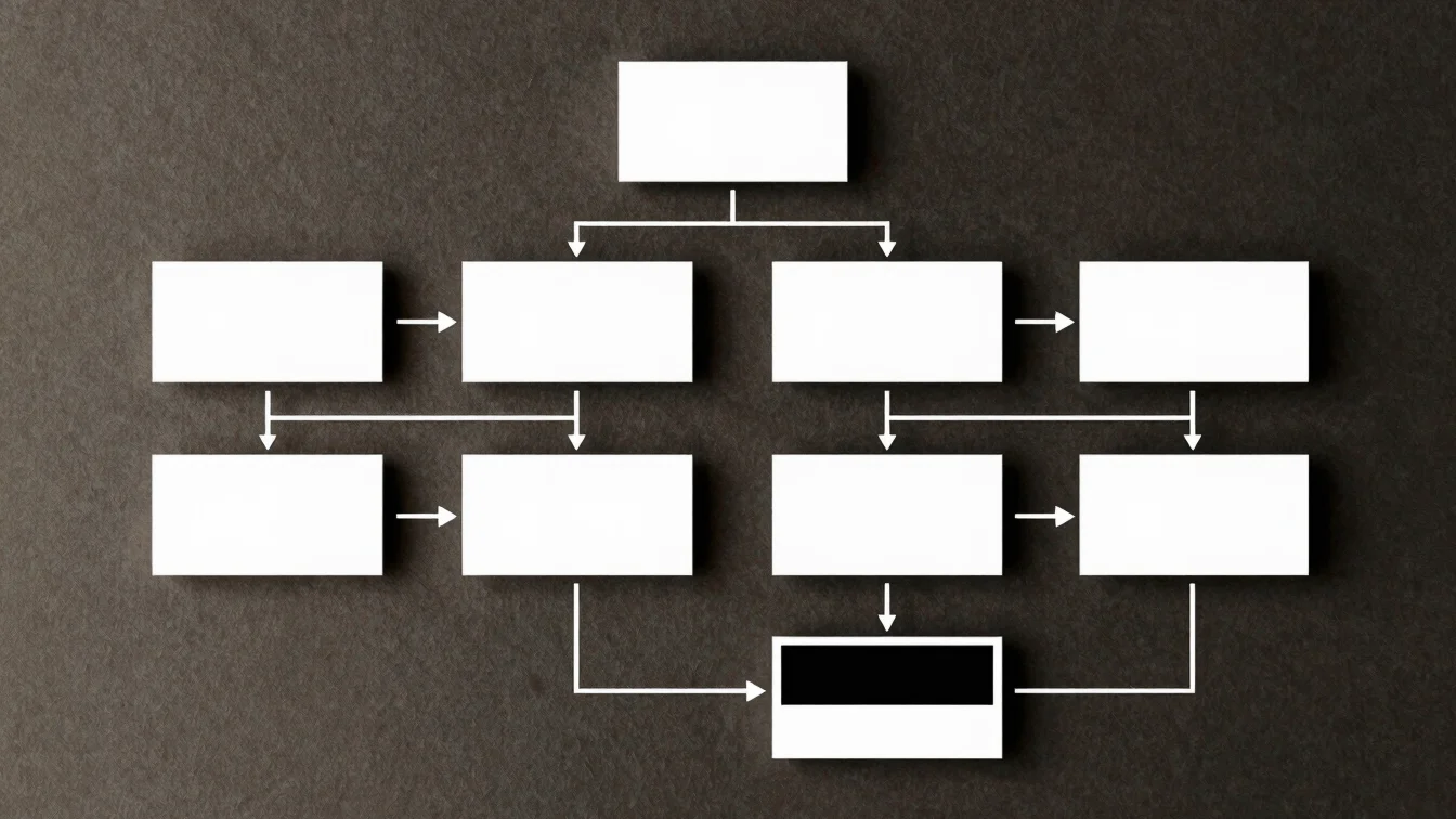 Clean minimal data system architecture diagram on a dark neutral